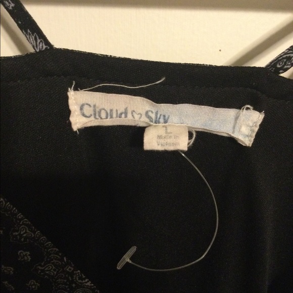 Black Paisley Summer Dress Size Large- Cloud❤️ Sky - Picture 7 of 7